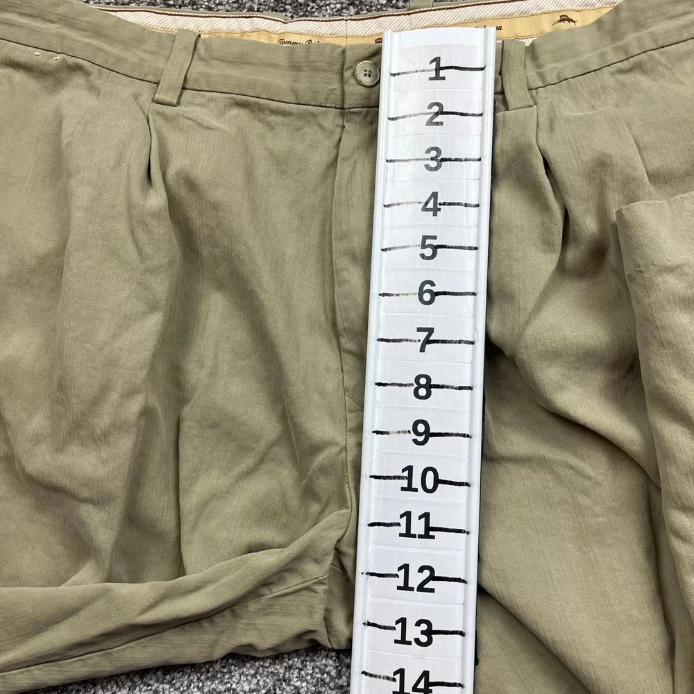 Tommy Bahama Pants Mens 38x30 Tan Silk Blend Pleated Relaxed Casual Chino